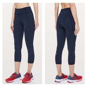 Lululemon Time To Sweat Navy High-Waisted Leggings 23”